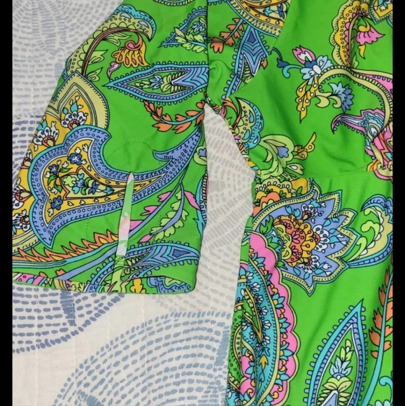 Fitted Upper, Criss Cross V neck, Vibrant Summer Dress Size L (12 - 14) - Picture 4 of 4